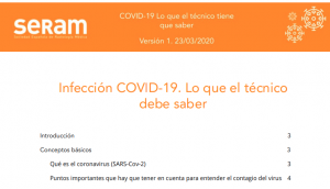 Lee más sobre el artículo Infección COVID-19. Lo que el técnico debe saber