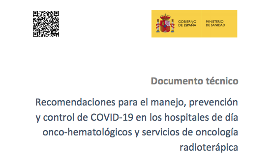Lee más sobre el artículo Recomendaciones para el manejo, prevención y control de COVID-19 en los hospitales de día onco-hematológicos y servicios de oncología radioterápica