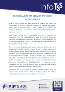 Lee más sobre el artículo COORDINADOR TSS SERMAS ATENCIÓN HOSPITALARIA