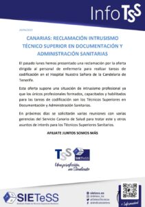 Lee más sobre el artículo CANARIAS: RECLAMACIÓN INTRUSISMO TÉCNICO SUPERIOR EN DOCUMENTACIÓN Y ADMINISTRACIÓN SANITARIAS
