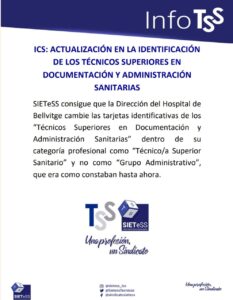 Lee más sobre el artículo ICS: ACTUALIZACIÓN EN LA IDENTIFICACIÓN DE LOS TÉCNICOS SUPERIORES EN DOCUMENTACIÓN Y ADMINISTRACIÓN SANITARIAS