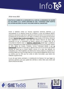 Lee más sobre el artículo SOLICITUD DE CAMBIO EN LA DEFINICIÓN EN LA WEB DE LA COMUNIDAD DE MADRID DEL HCD GÓMEZ ULLA,