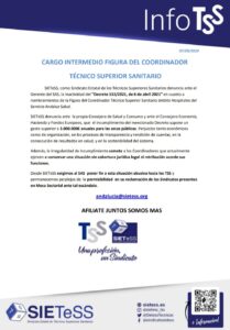 Lee más sobre el artículo Andalucía: CARGO INTERMEDIO FIGURA DEL COORDINADOR TÉCNICO SUPERIOR SANITARIO