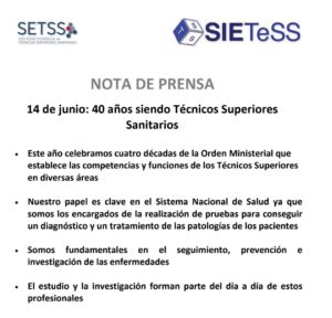 Lee más sobre el artículo 14 De Junio: 40 Años Siendo Técnicos Superiores Sanitarios