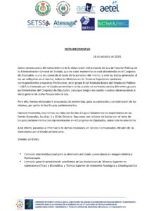 Lee más sobre el artículo Grupo B Función Pública. Enmiendas y reuniones Grupos Parlamentario.Comisión de Grado TSS