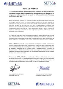 Lee más sobre el artículo La Sociedad Española de Técnicos Superiores Sanitarios (SETSS) y el Sindicato Estatal de Técnicos Superiores Sanitarios (SIETeSS) denuncian la creación de la figura del “administrativo de la salud” en el Plan de Atención Primaria y Comunitaria 2025-2027