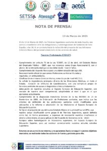 Lee más sobre el artículo NOTA DE PRENSA: