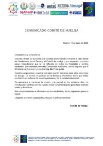 Lee más sobre el artículo COMUNICADO COMITÉ DE HUELGA