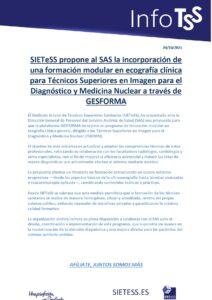 Lee más sobre el artículo SIETeSS propone al SAS la incorporación de una formación modular en ecografía clínica para Técnicos Superiores en Imagen para el Diagnóstico y Medicina Nuclear