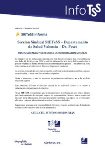 Lee más sobre el artículo C. Valenciana: Transparencia y derecho a la información sindical