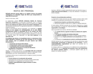 Lee más sobre el artículo SIETeSS denuncia graves fallos en el registro horario de pruebas radiológicas en el Hospital Virgen del Rocío que comprometen la seguridad del paciente