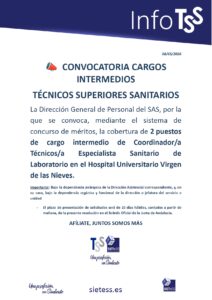 Lee más sobre el artículo Andalucía: Convocatoria del puesto de Coordinador de Técnicos Superiores en Laboratorio