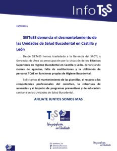 Lee más sobre el artículo SIETeSS denuncia el desmantelamiento de las Unidades de Salud Bucodental en Castilla y León
