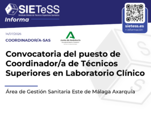 Lee más sobre el artículo Andalucía: Convocatoria para Coordinador/a Técnicos/as Superiores Sanitarios de Laboratorio Clínico y Biomédico en el Área de Gestión Sanitaria Este de Málaga Axarquía