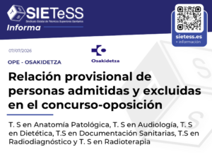Lee más sobre el artículo País Vasco: Relación provisional de personas admitidas y excluidas en el concurso-oposición para varias especialidades de Técnicos Superiores Sanitarios