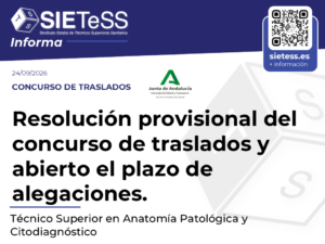 Lee más sobre el artículo Andalucía: Resolución provisional del concurso de traslados para Técnico Superior en Anatomía Patológica y Citodiagnóstico
