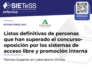 Lee más sobre el artículo Andalucía: Listas definitivas del concurso-oposición para Técnico Superior en Laboratorio Clínico