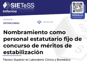 Lee más sobre el artículo Asturias: Nuevo nombramiento como personal estatutario fijo de Técnico Superior en Laboratorio Clínico y Biomédico del SESPA