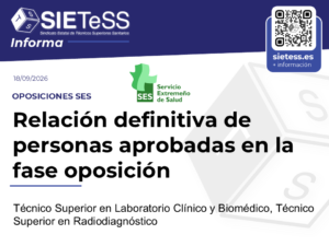 Lee más sobre el artículo Extremadura: Relación definitiva de personas aprobadas para Técnico Superior en Laboratorio Clínico y Biomédico y Técnico Superior en Radiodiagnóstico