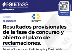 Lee más sobre el artículo Canarias: Resultados provisionales de la fase de concurso para Técnico Superior en Radioterapia y Dosimetría