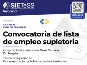 Lee más sobre el artículo Canarias: convocatoria de lista de empleo supletoria para Técnico Superior en Documentación y Administración Sanitarias en el Hospital Dr. Negrín