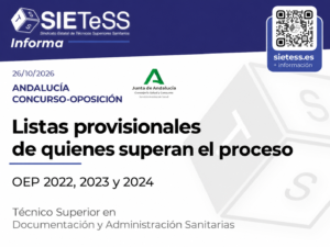 Lee más sobre el artículo Andalucía: listas provisionales de quienes superan el concurso-oposición para Técnico Superior en Documentación y Administración Sanitarias