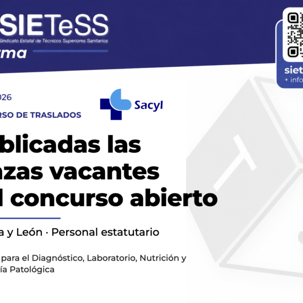 SIETeSS Informa: publicadas las plazas vacantes del concurso de traslados abierto y permanente de Castilla y León (Sacyl), 8 de octubre de 2026